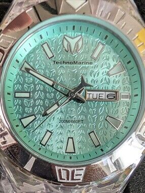 New Turquoise 48mm Watch TechnoMarine Cruise Monogram Model TM-122010